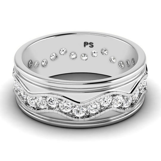 1.50 CT Round Cut Diamonds - Mens Wedding Band