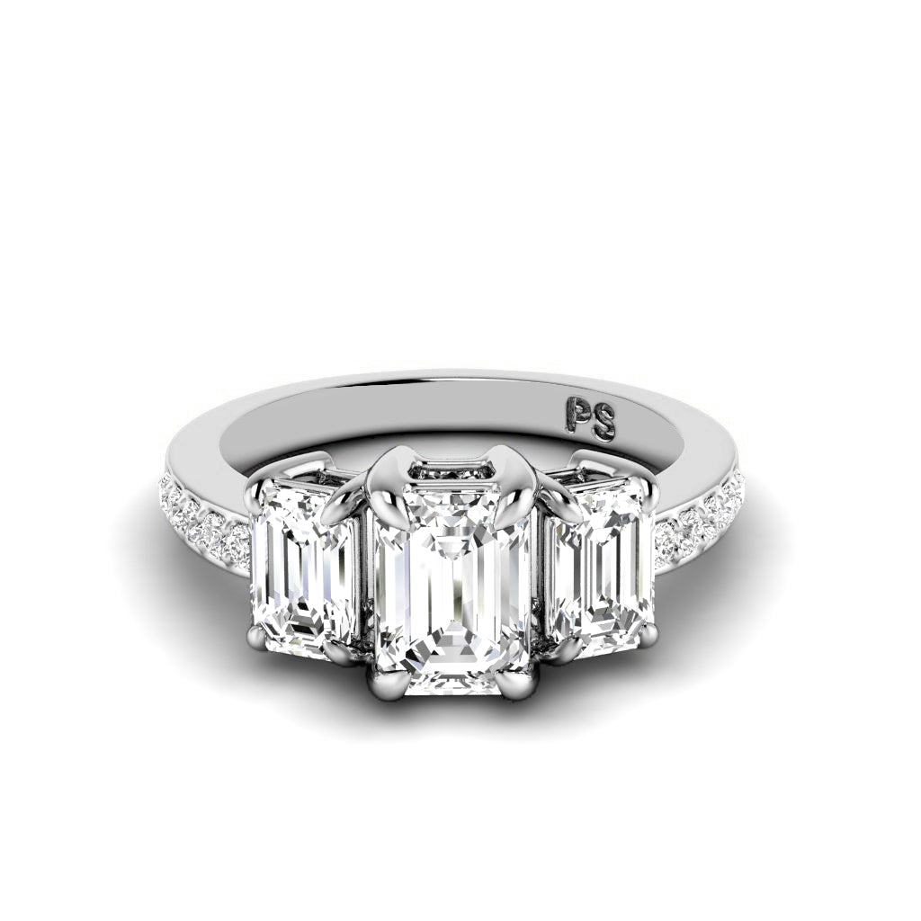 1.50-2.65 CT Round &amp; Emerald Cut Diamonds - Engagement Ring