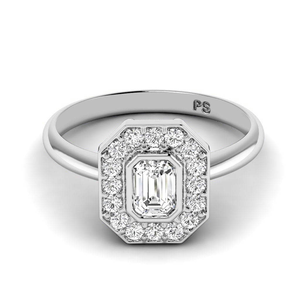 0.70-1.85 CT Emerald & Round Cut Natural Diamonds - Engagement Ring