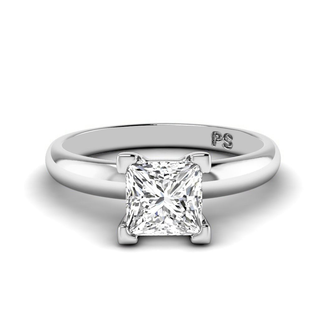 0.35-1.50 CT Princess Cut Natural Diamonds - Solitaire Rings