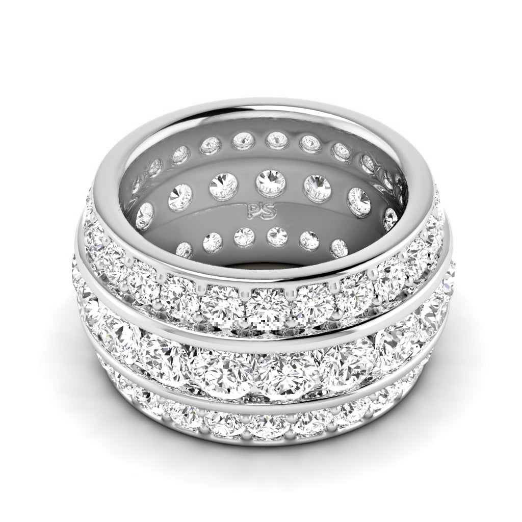 4.00-6.00 CT Round Cut Natural Diamonds - Eternity Rings
