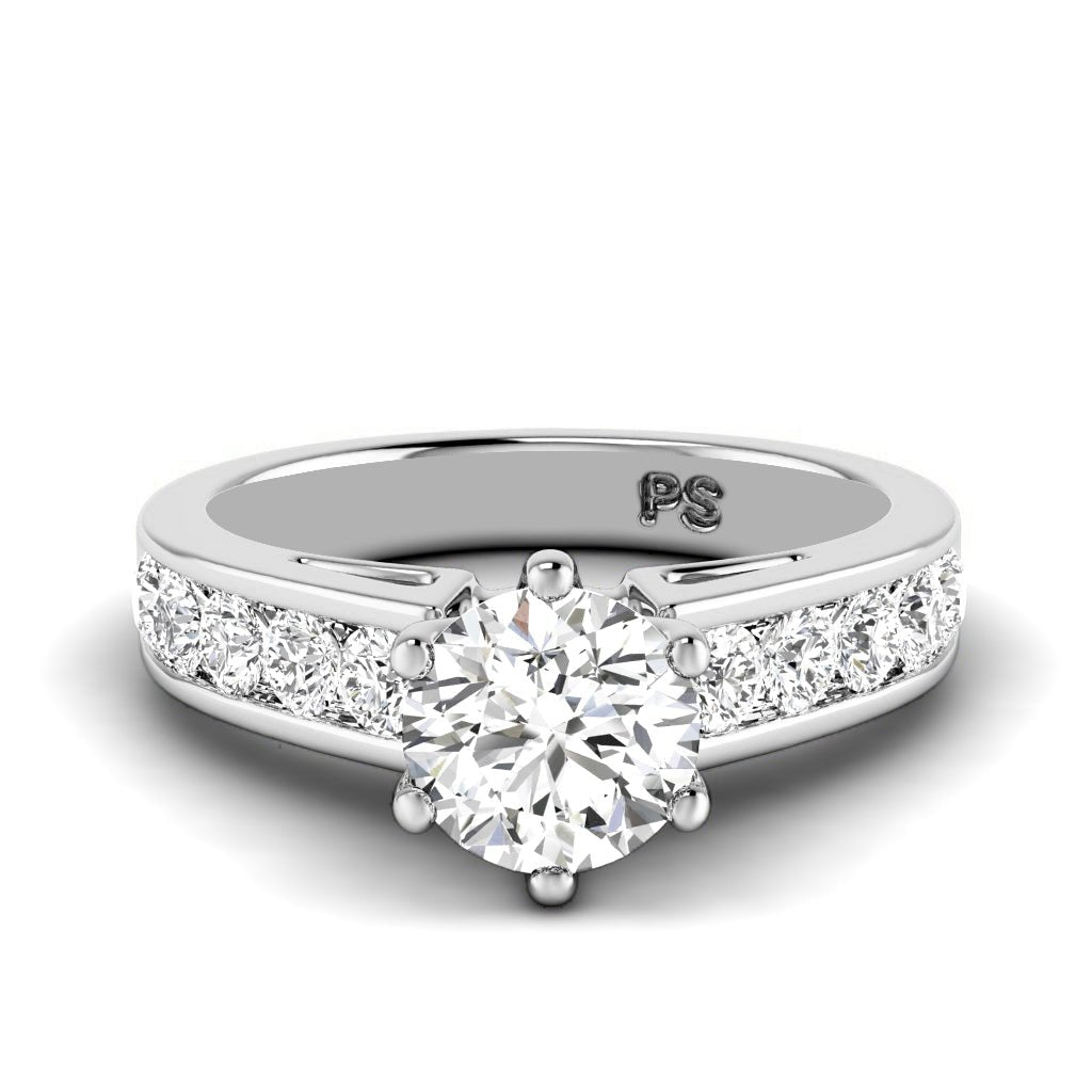 1.15-6.65 CT Round Cut Diamonds - Engagement Ring