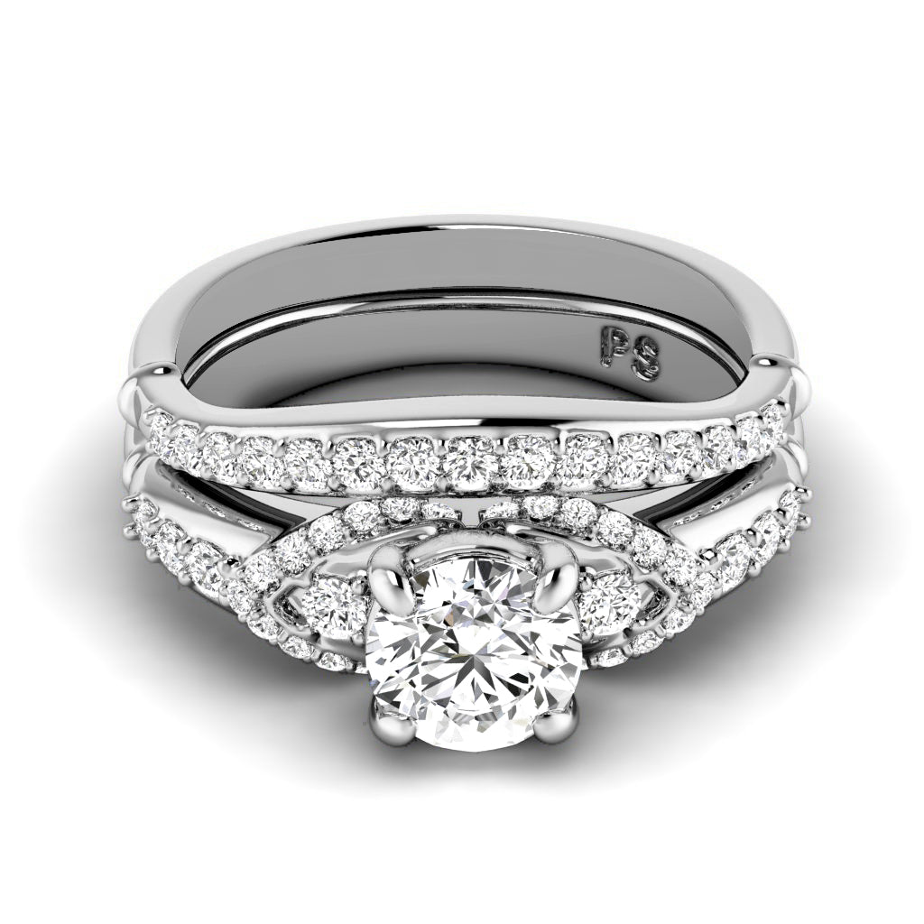 1.00-3.50 CT Round Cut Lab Grown Diamonds - Bridal Set