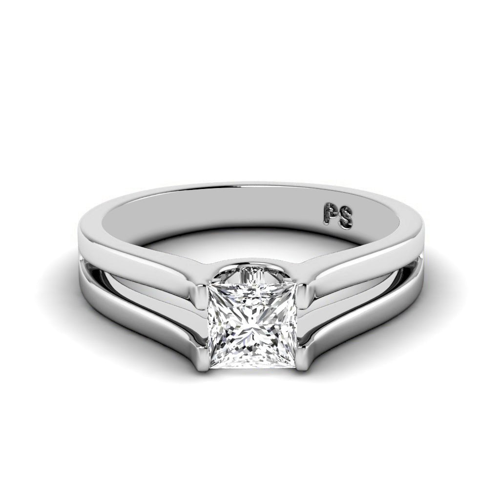 0.35-1.50 CT Princess Cut Natural Diamonds - Solitaire Rings