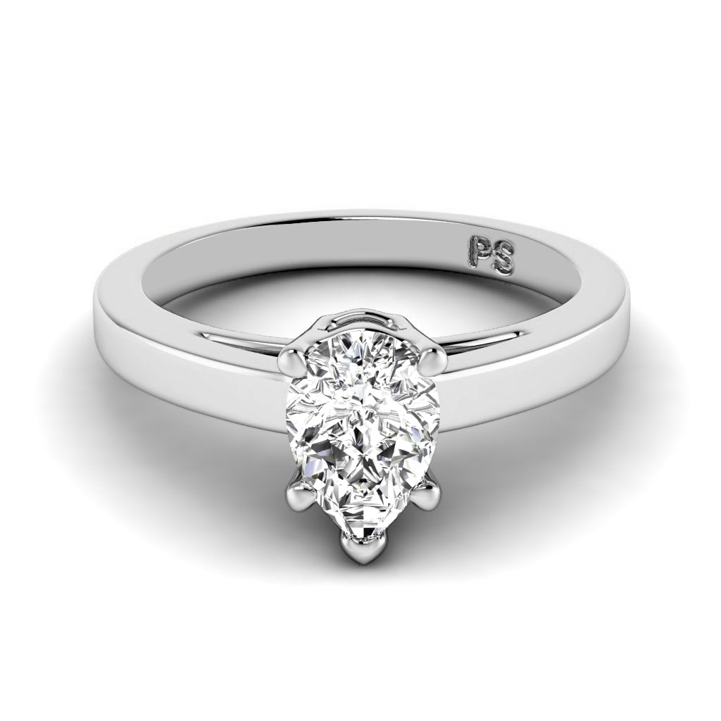 0.35-1.50 CT Pear Cut Diamonds - Solitaire Ring