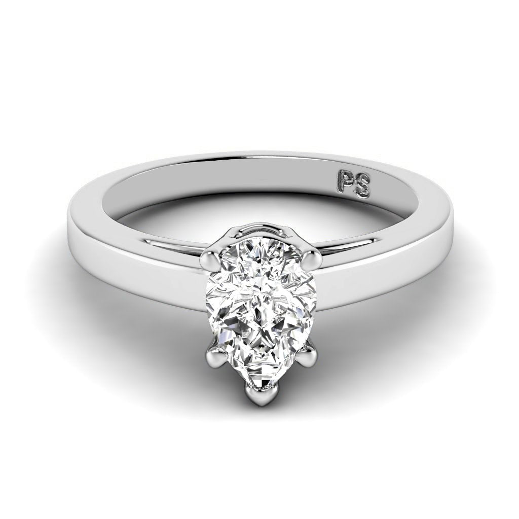 0.35-1.50 CT Pear Cut Natural Diamonds - Solitaire Rings