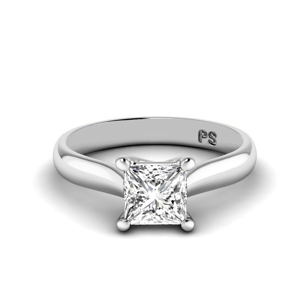 0.35-1.50 CT Princess Cut Natural Diamonds - Solitaire Rings