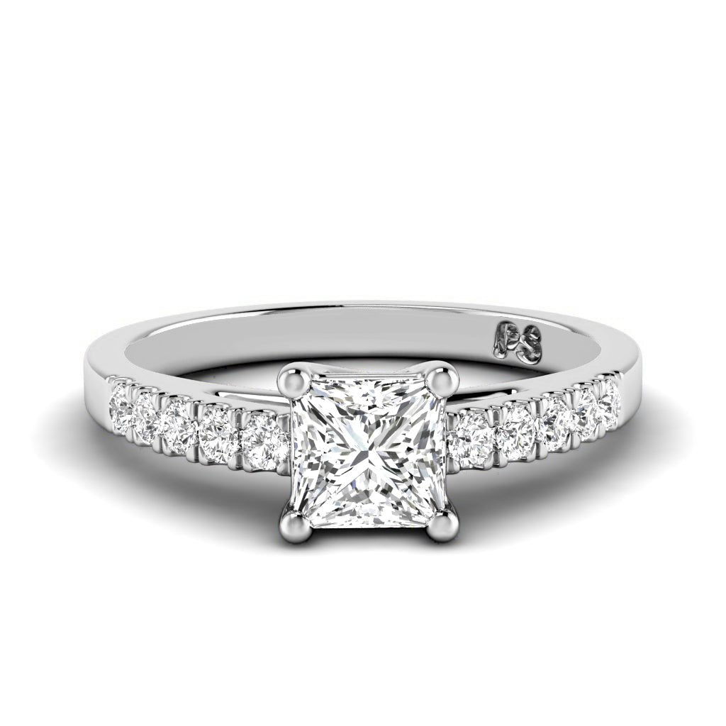 0.60 - 1.75 CT Princess & Round Cut Natural Diamonds - Engagement Ring - Primestyle.com