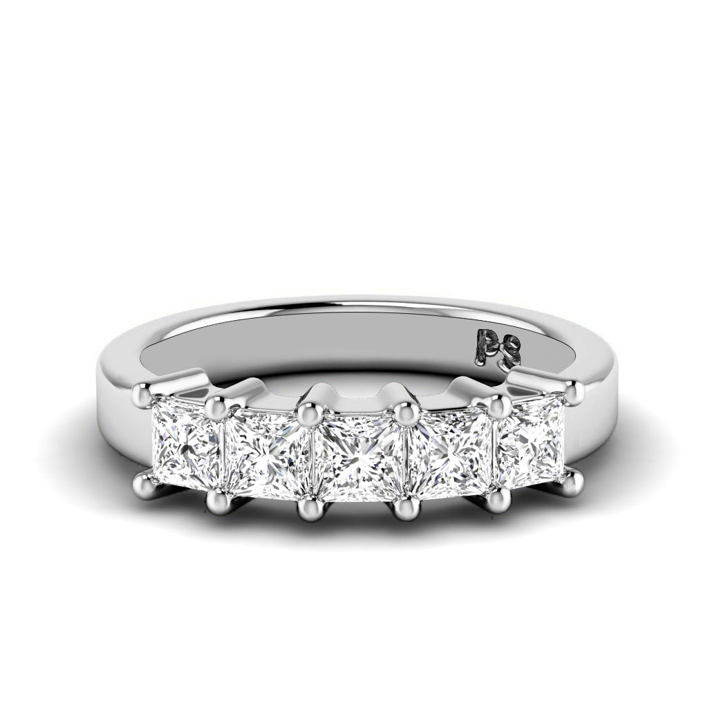 0.90 CT Princess Cut Lab Grown Diamonds - Wedding Band
