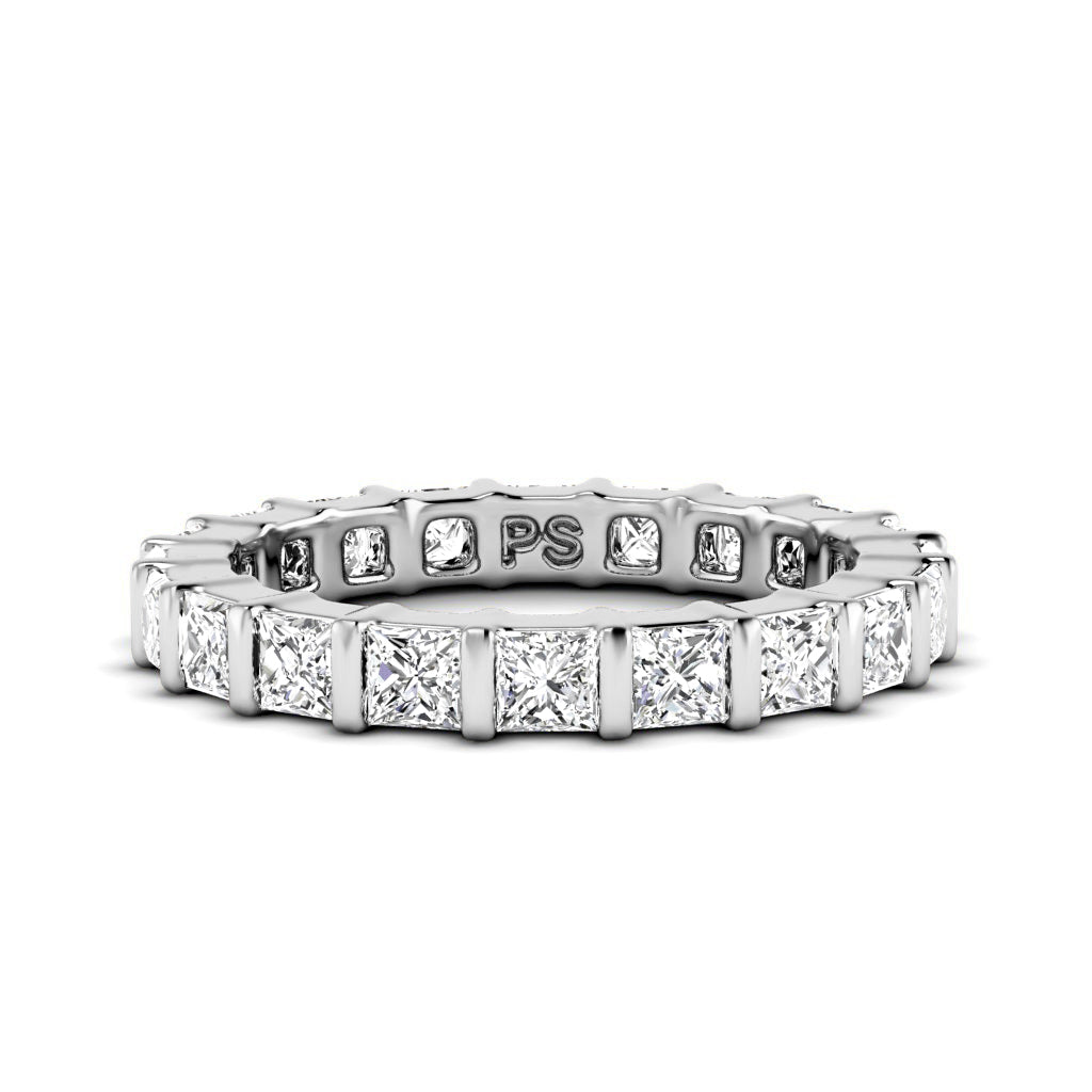 2.50 CT Princess Cut Natural Diamonds - Eternity Rings