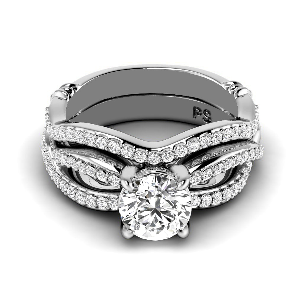 0.85-6.35 CT Round Cut Diamonds - Bridal Set