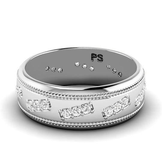 0.50 CT Round Cut Lab Grown Diamonds - Wedding Band