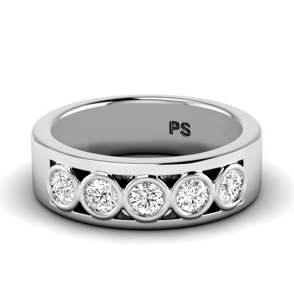 0.45 CT Round Cut Natural Diamonds - Wedding Band