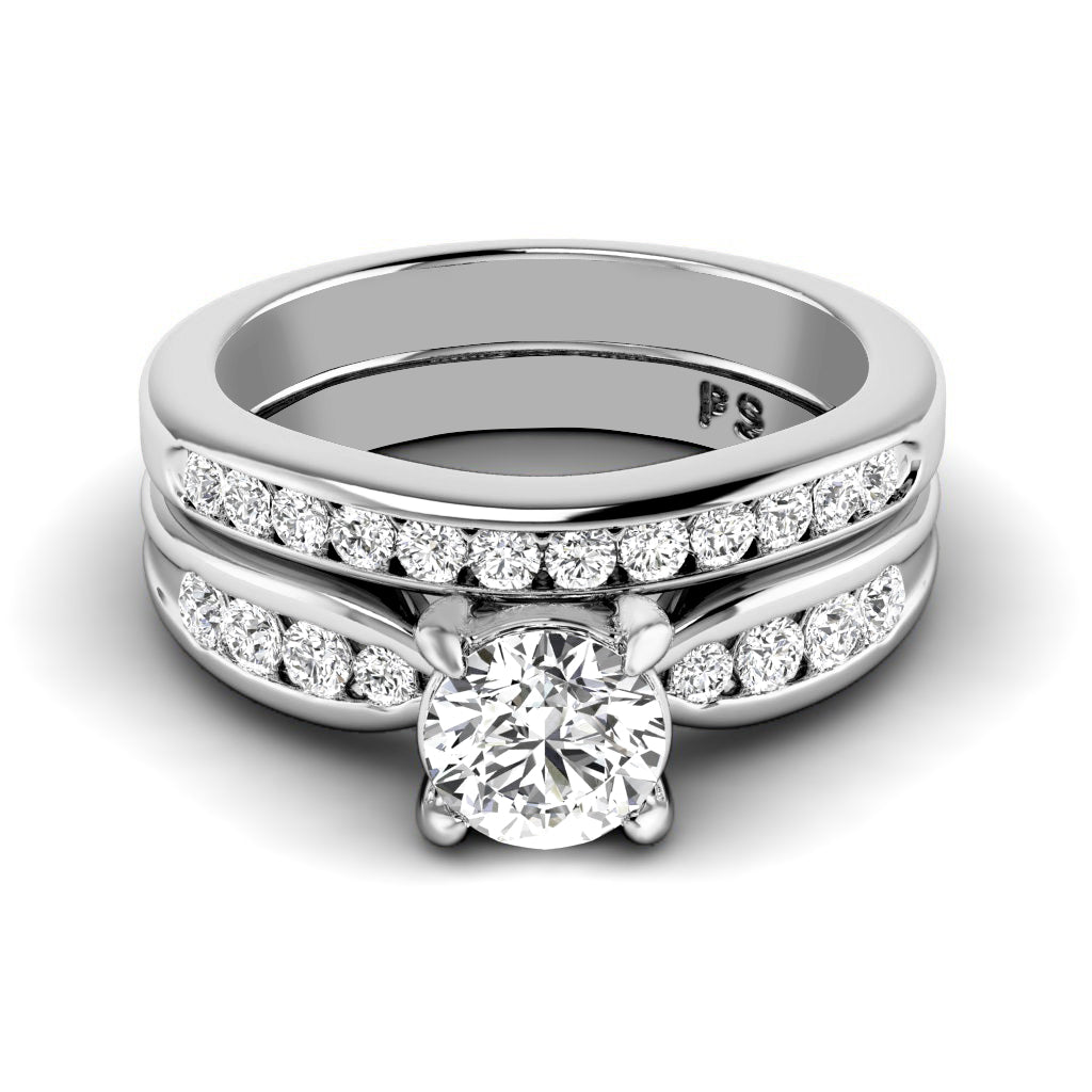 1.05-6.55 CT Round Cut Diamonds - Bridal Set