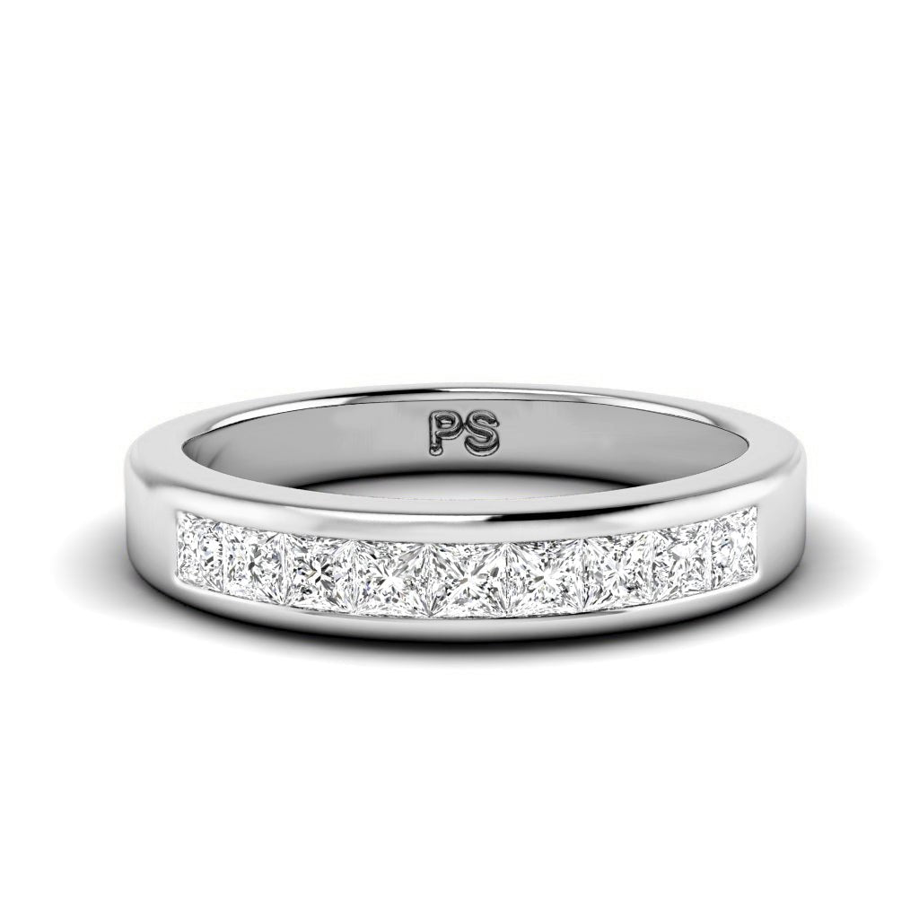 0.65 CT Princess Cut Natural Diamonds - Wedding Band - Primestyle.com