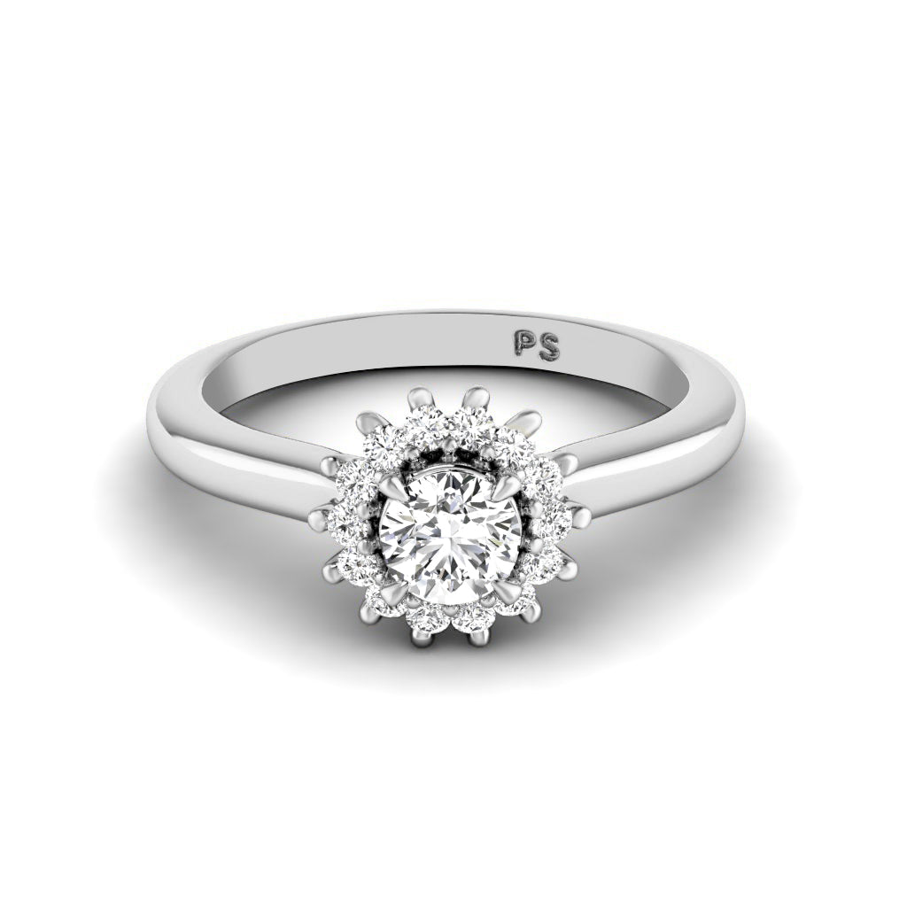 0.20 CT Round Cut Lab Grown Diamonds - Halo Ring