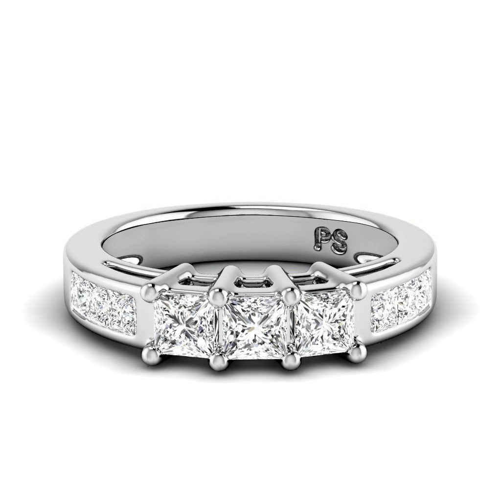 1.10 CT Princess Cut Lab Grown Diamonds - Wedding Band - Primestyle.com