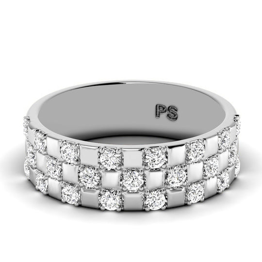 0.80 CT Round Cut Diamonds - Mens Wedding Band
