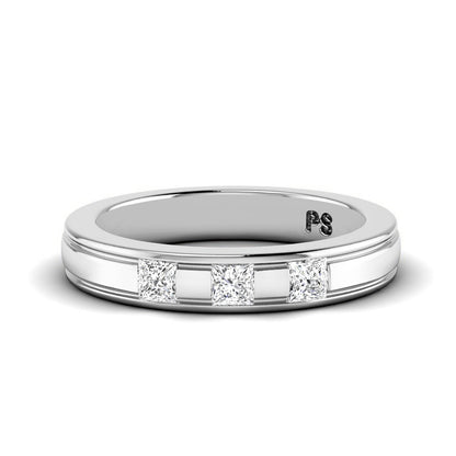 0.25 CT Princess Cut Lab Grown Diamonds - Wedding Band