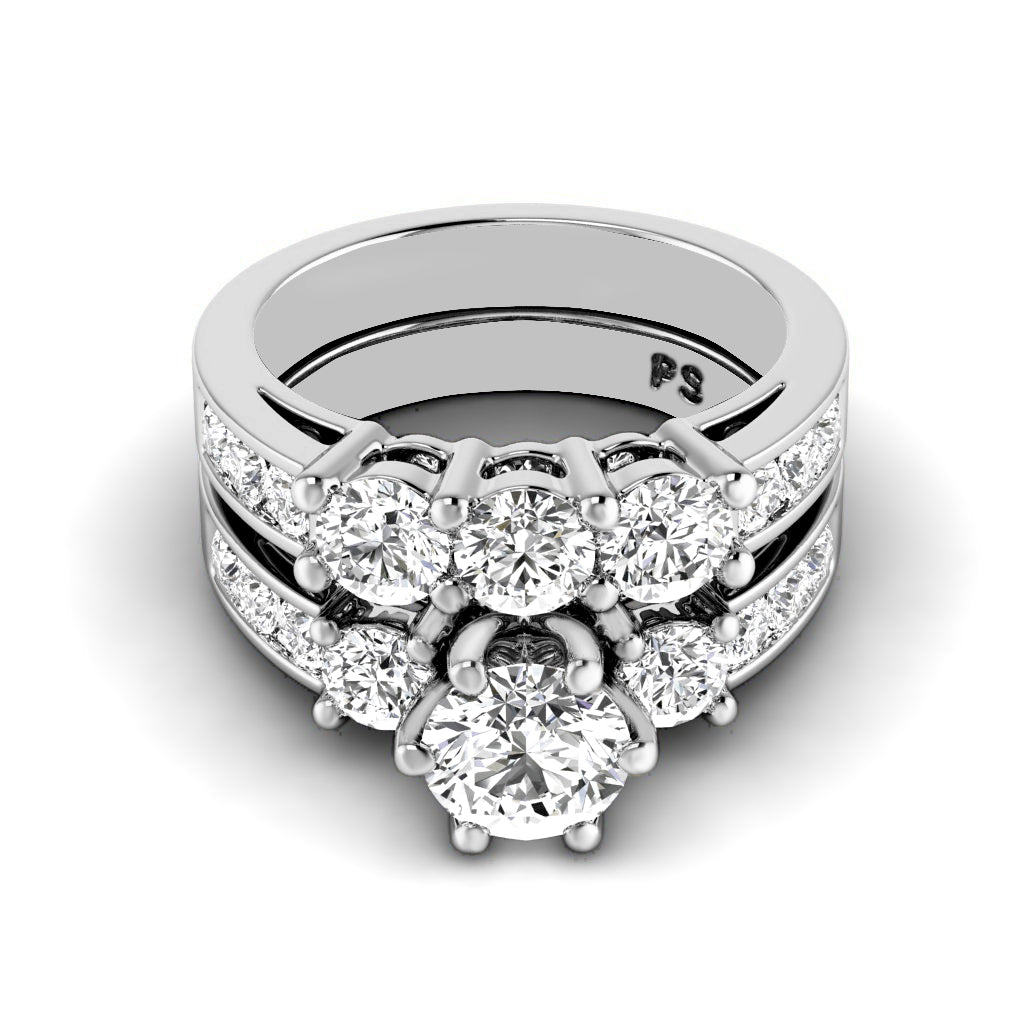 2.15-3.30 CT Round & Princess Cut Diamonds - Bridal Set