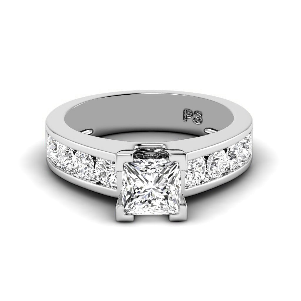 1.15 - 2.30 CT Princess & Round Cut Natural Diamonds - Engagement Ring - Primestyle.com