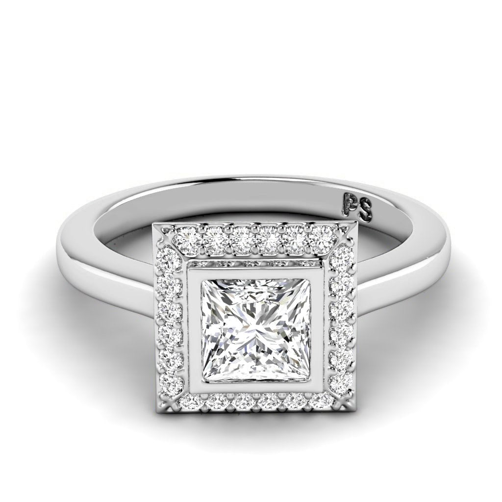 0.49-1.64 CT Princess & Round Cut Natural Diamonds - Engagement Ring