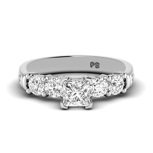 1.05-3.55 CT Round & Princess Cut Lab Grown Diamonds - Engagement Ring