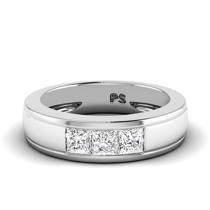 0.60 CT Princess Cut Lab Grown Diamonds - Wedding Band