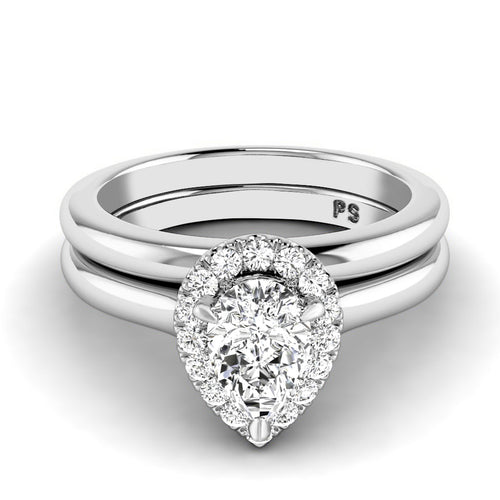 0.70-3.20 CT Round & Pear Cut Lab Grown Diamonds - Bridal Set