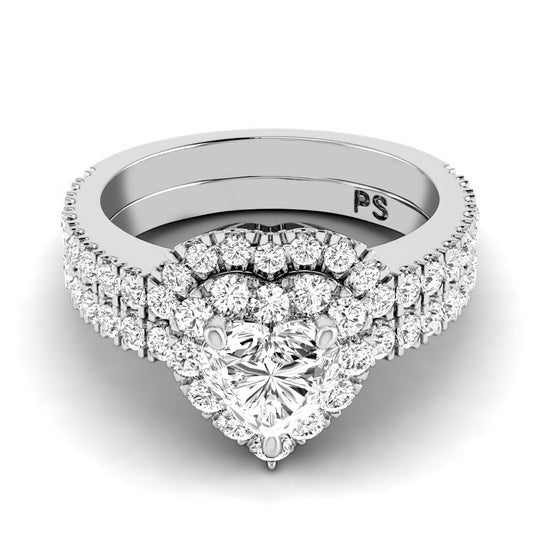 1.10-2.25 CT Round & Heart Cut Diamonds - Bridal Set