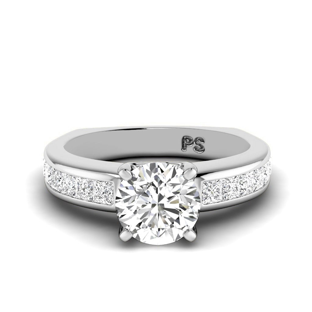 1.20-6.70 CT Princess & Round Cut Lab Grown Diamonds - Engagement Ring
