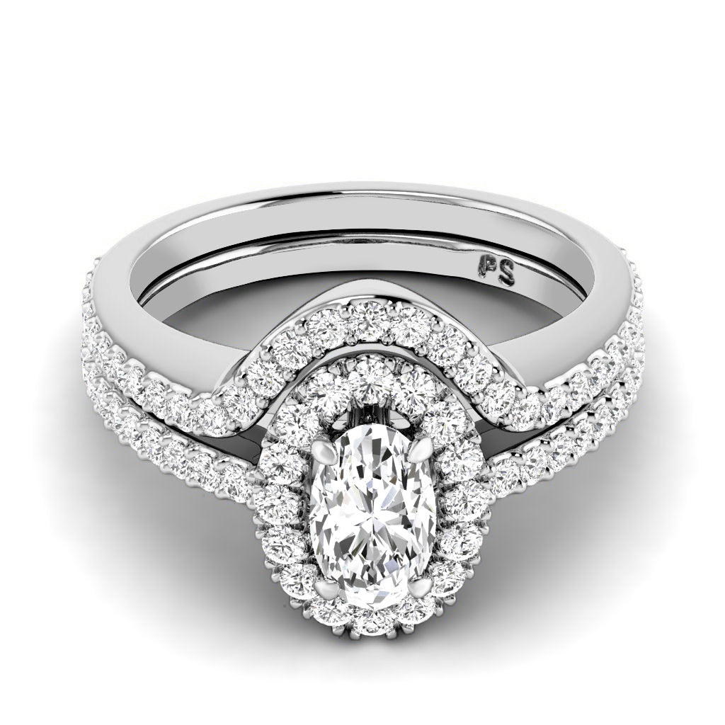 1.10-2.25 CT Round & Oval Cut Diamonds - Bridal Set