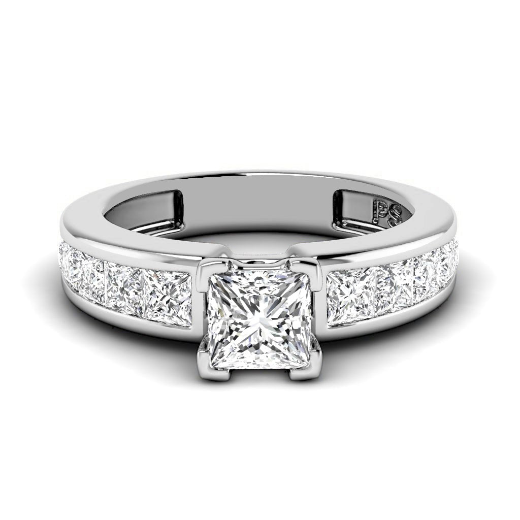 1.70-7.20 CT Princess Cut Diamonds - Engagement Ring