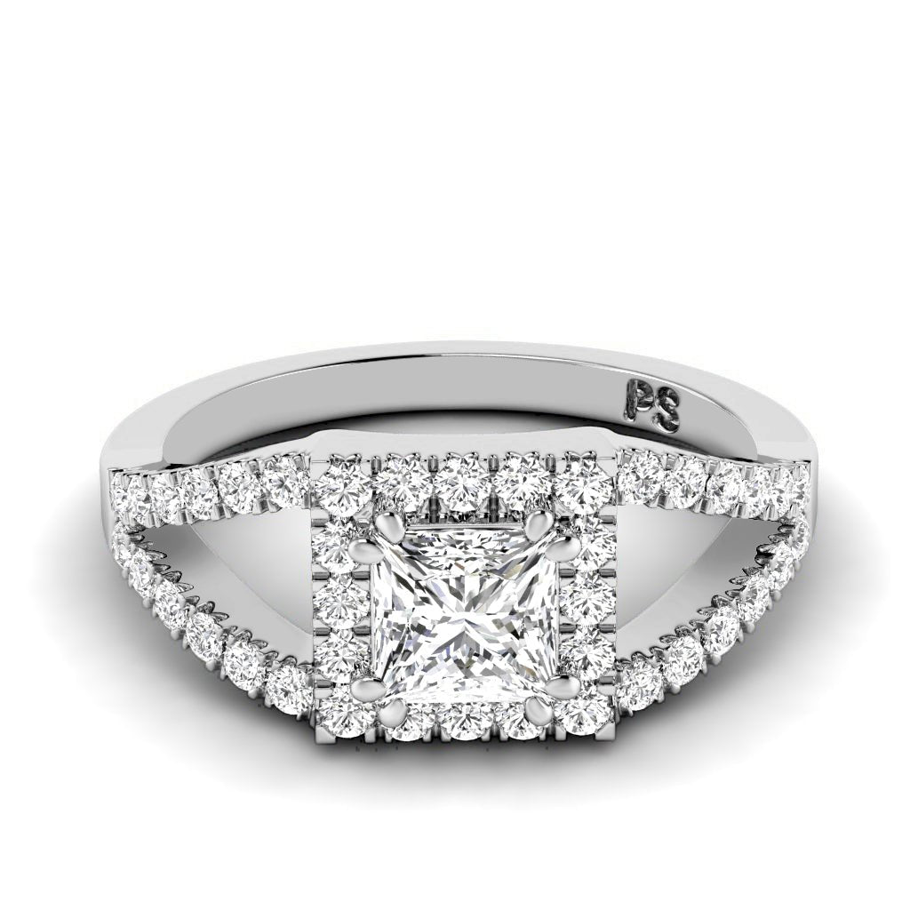 0.95-6.45 CT Princess & Round Cut Lab Grown Diamonds - Engagement Ring