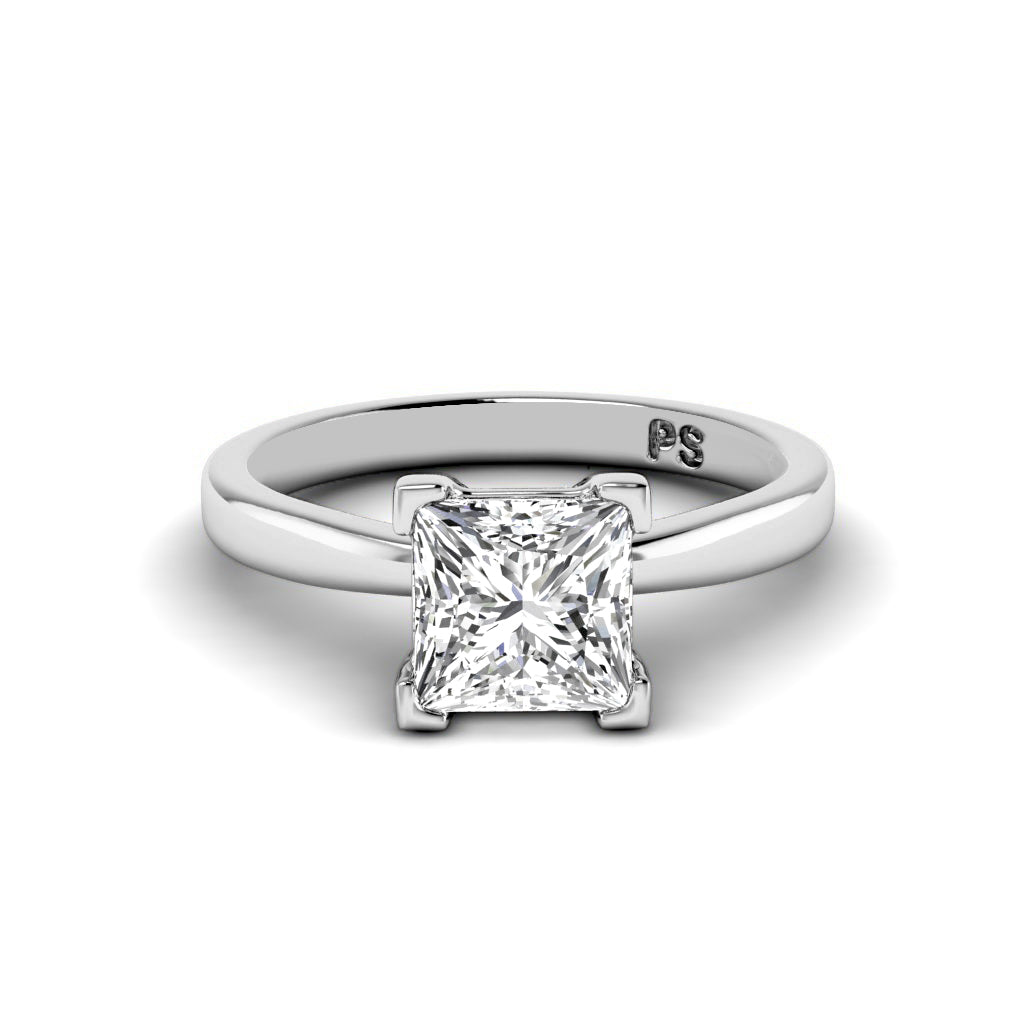 0.35-1.50 CT Princess Cut Diamonds - Solitaire Ring
