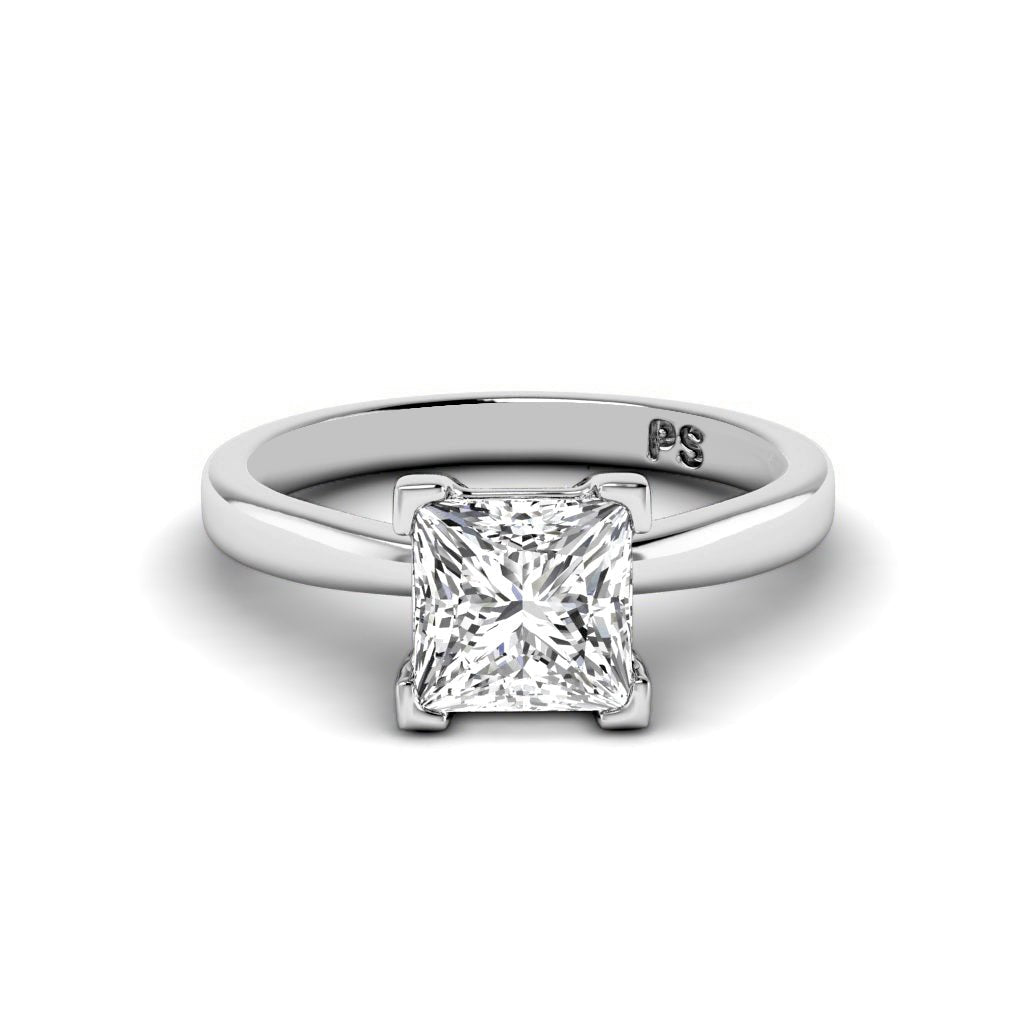 0.35-1.50 CT Princess Cut Natural Diamonds - Solitaire Rings
