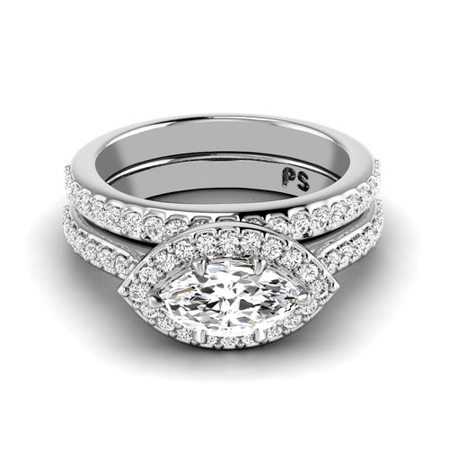 1.05-3.55 CT Round & Marquise Cut Lab Grown Diamonds - Bridal Set