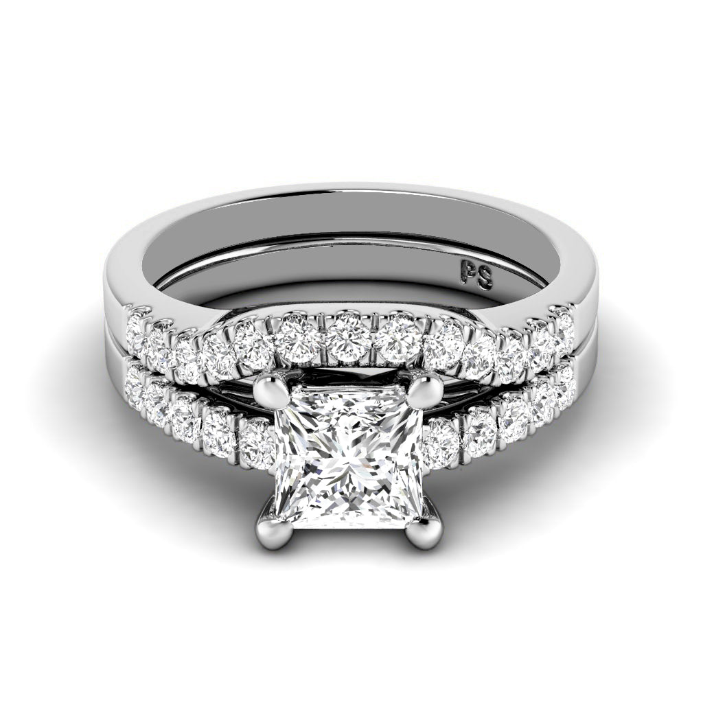 0.90-2.05 CT Round & Princess Cut Diamonds - Bridal Set