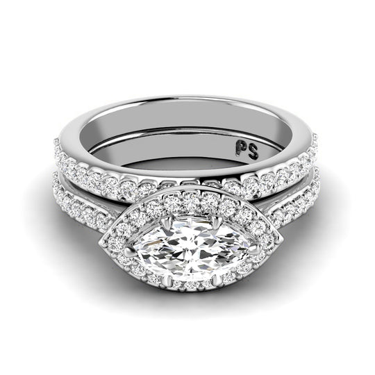 0.90-2.05 CT Round & Marquise Cut Diamonds - Bridal Set