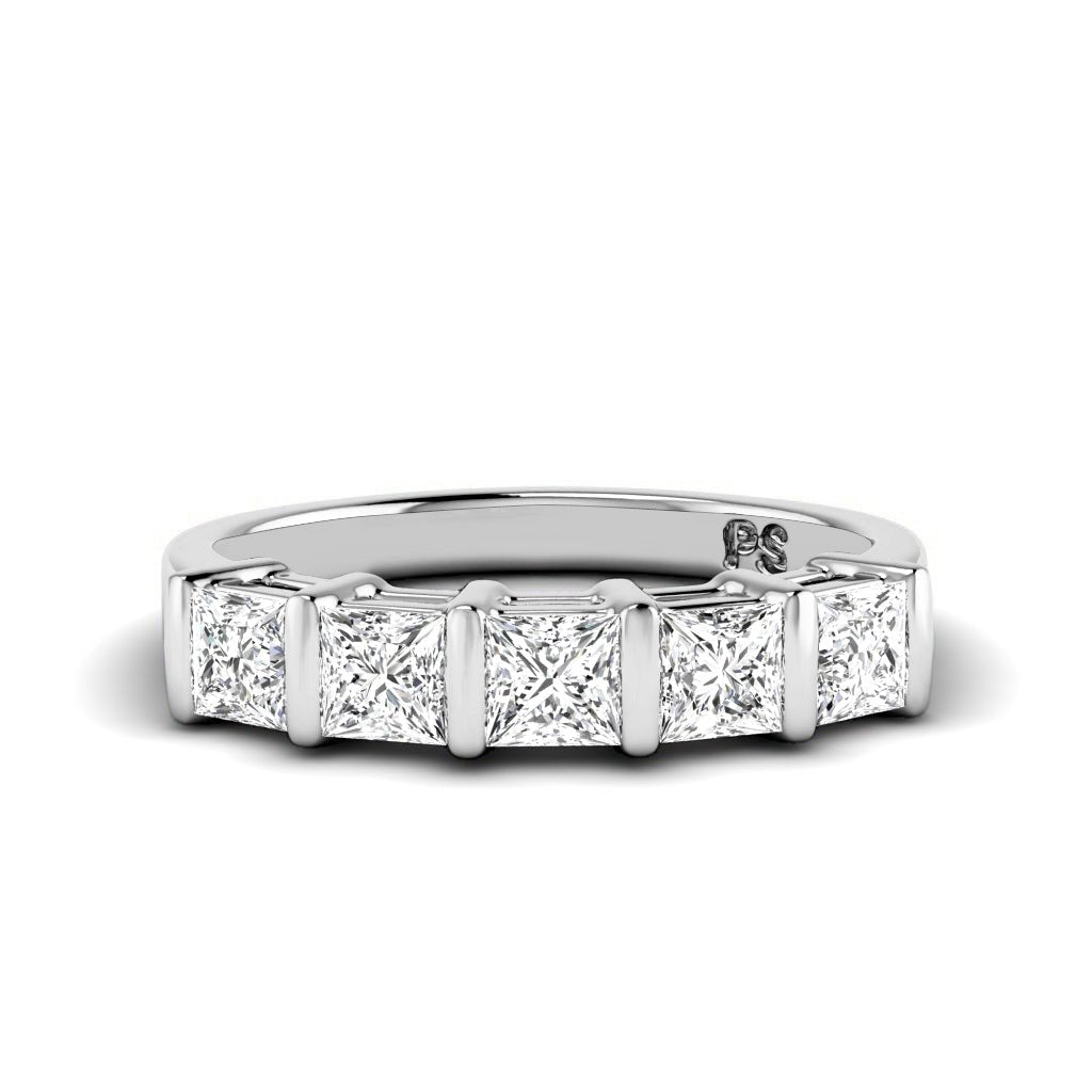 1.00 CT Princess Cut Natural Diamonds - Wedding Band - Primestyle.com