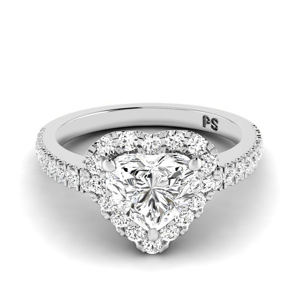 0.80-1.95 CT Heart & Round Cut Natural Diamonds - Engagement Ring