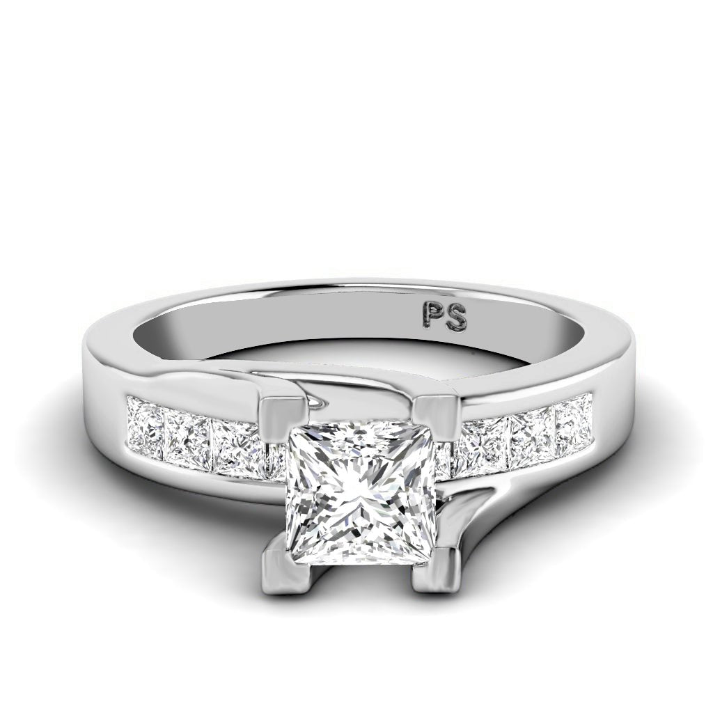 0.80 - 1.95 CT Princess Cut Natural Diamonds - Engagement Ring - Primestyle.com