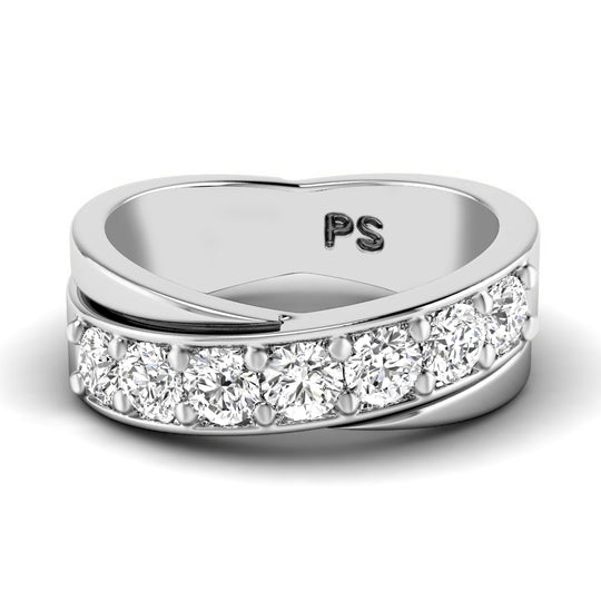 1.20 CT Round Cut Lab Grown Diamonds - Mens Wedding Band