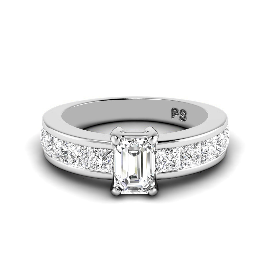 2.00-4.50 CT Princess &amp; Emerald Cut Lab Grown Diamonds - Engagement Ring