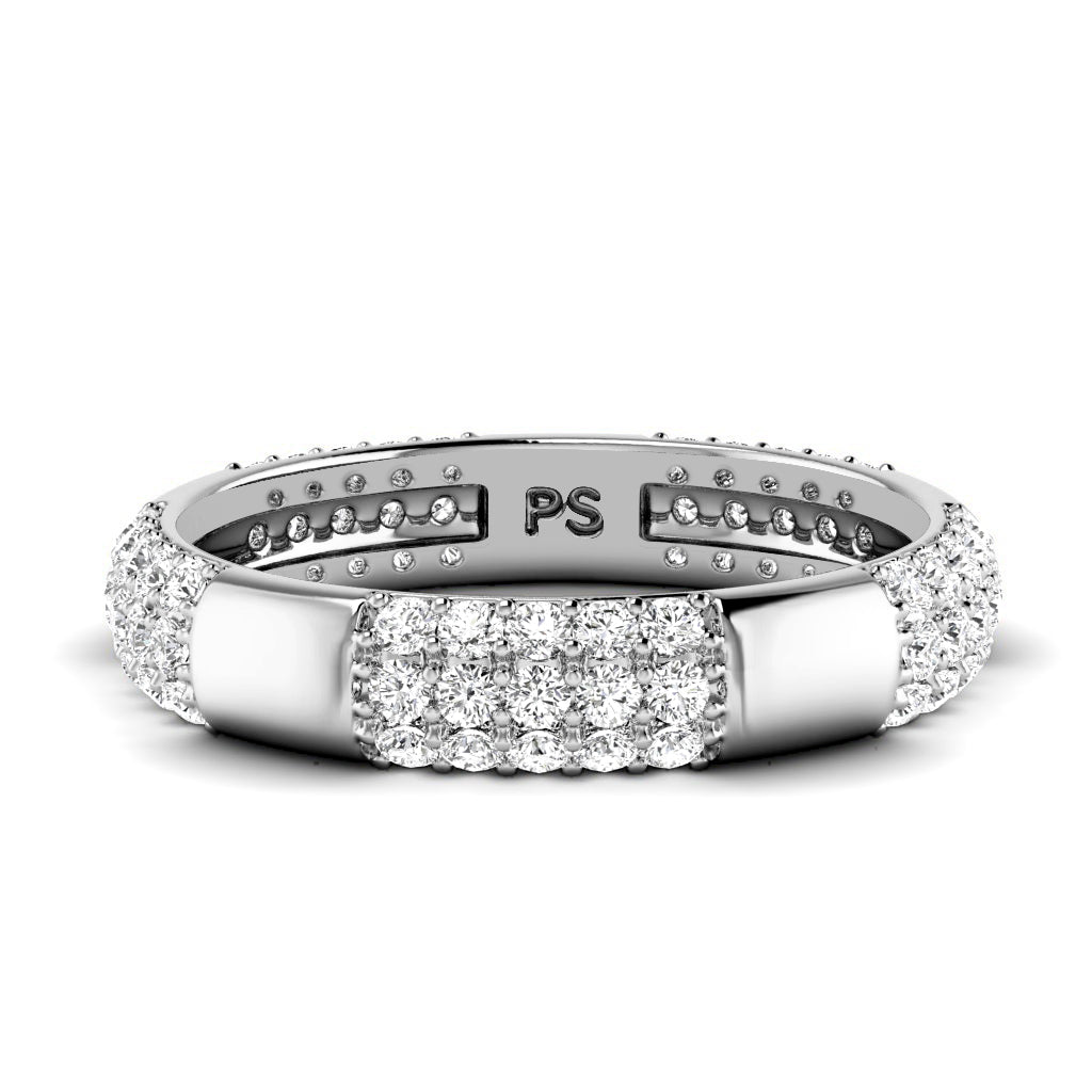 1.00 CT Round Cut Natural Diamonds - Wedding Band
