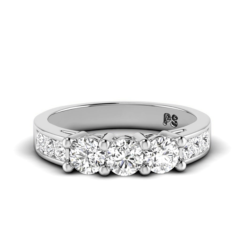 1.00 CT Round Cut Diamonds - Wedding Band