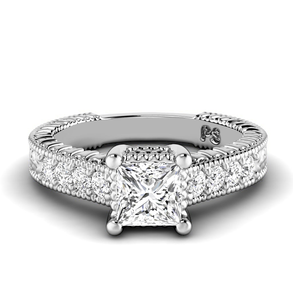 0.80 - 6.30 CT Princess & Round Cut Diamonds - Engagement Ring - Primestyle.com