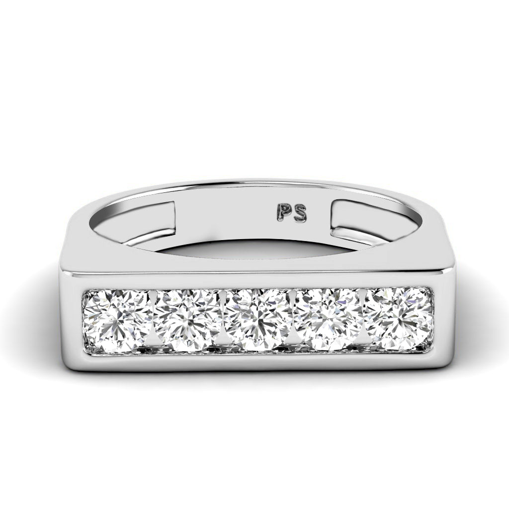 1.00 CT Round Cut Diamonds - Mens Wedding Band