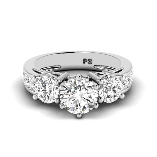 1.15-2.30 CT Round & Princess Cut Diamonds - Engagement Ring