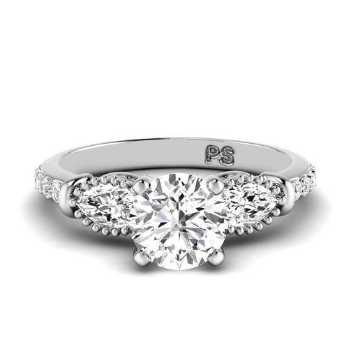 0.95-3.45 CT Round & Marquise Cut Lab Grown Diamonds - Engagement Ring